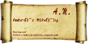 Ambróz Mihály névjegykártya